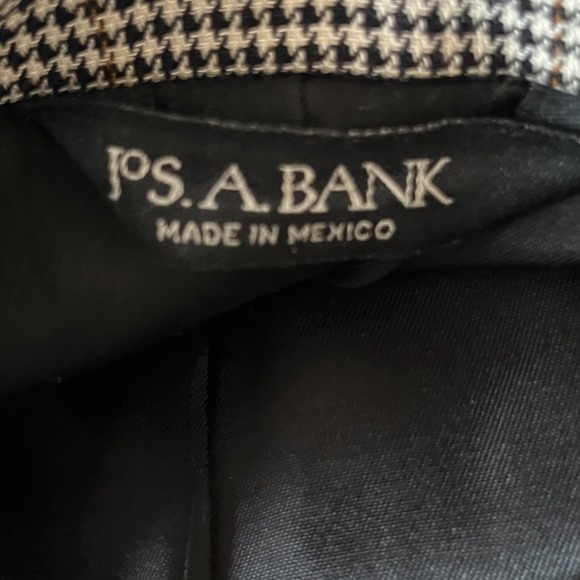 Jos A Bank Silk Wool Sportscoat Jacket Mens 40R Houndstooth & Windowpane Blazer - Picture 5 of 8